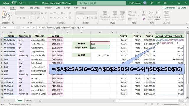 Multiple criteria lookup using SUMPRODUCT function in Excel - Office 365 смотреть онлайн