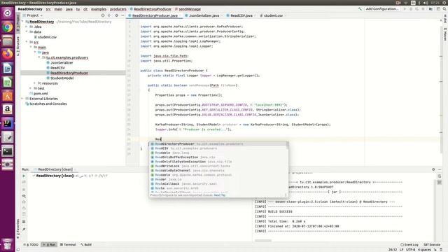 Read CSV Files from Directory using Watcher and send all records to Kafka. смотреть онлайн