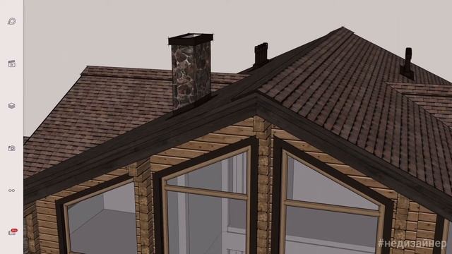 Частный дом в Sketchup Viewer / Обзор модели / Проект деревянного дома из клееного бруса смотреть онлайн