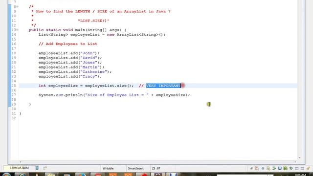 JAVA HOW TO FIND THE SIZE OF AN ARRAYLIST смотреть онлайн