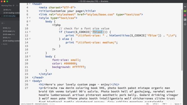 67 php - cookies returning values part2 смотреть онлайн