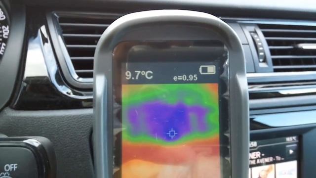 Skoda Rapid 2015, 1,6MPI(110л.с.). Проверяем работу климата тепловизором.