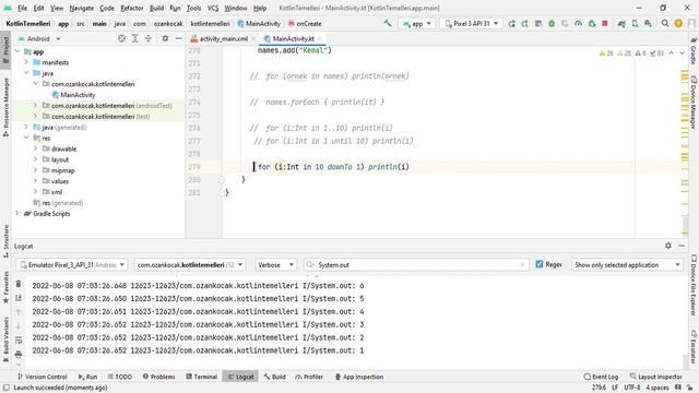 Android Mobil Programlama Dersleri Kotlin #13 Kotlin Döngüler For - While смотреть онлайн