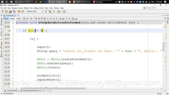Java Swing and MySql CRUD - 3 - Update and Delete Student смотреть онлайн
