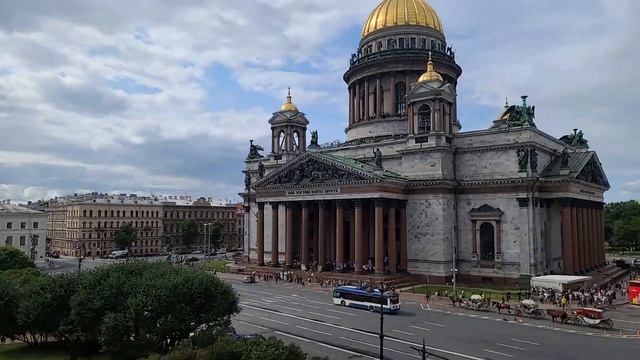 View of St.Isaac's Cathedral from the window of the Angleterre Hotel, St.Petersburg 08.08.21 HDQ pt смотреть онлайн