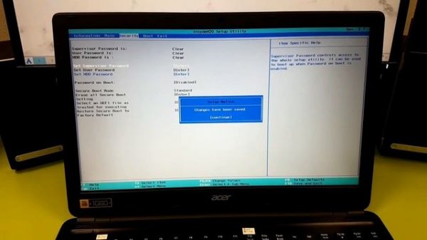 How to disable UEFI Secure Boot on an Acer laptop