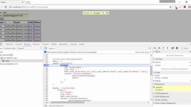 Debugging JQuery with Spring MVC смотреть онлайн