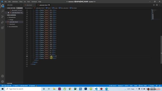 How to make calendars in visual studio code use HTML & CSS |Jubaer Learning Tech смотреть онлайн