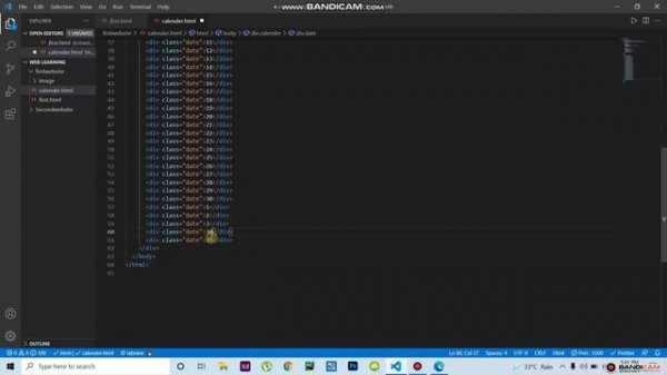 How to make calendars in visual studio code use HTML & CSS |Jubaer Learning Tech