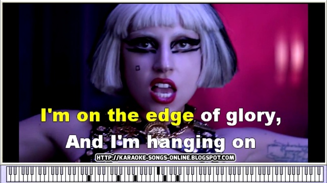 Lady Gaga - The Edge Of Glory -Karaoke- Instrumental version with lyrics on the screen смотреть онлайн