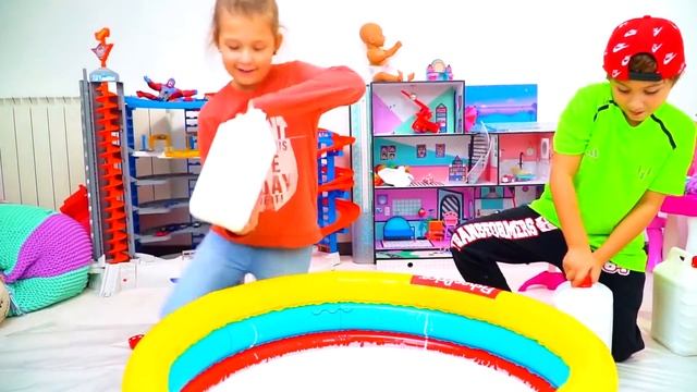 Камиль и Аминка ПРИГОТОВИЛИ АРБУЗНЫЙ СЛАЙМ