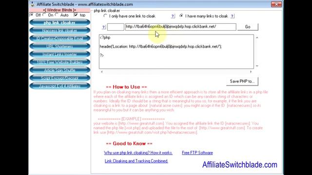 PHP Link Cloaking How To PHP Cloak Affiliate Links With AffiliateSwitchblade Software