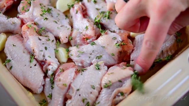 Куриные Крылья с Тимьяном и Розмарином - Куриные Крылышки запеченные в духовке - легкий рецепт смотреть онлайн