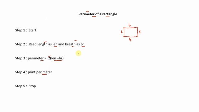 algorithm | algorithm to find perimeter of rectangle| algorithm to print perimeter of rectangle смотреть онлайн