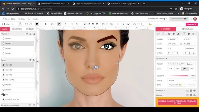 Tutorial 2 Designer gravit caracterización de ojos, nariz y boca смотреть онлайн