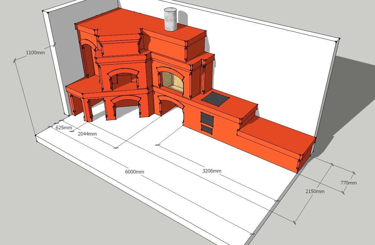 Печной комплекс с русской печкой, мангалом,плитой и нестандартной лежанкой.Выпуск 2 Разметка печи смотреть онлайн