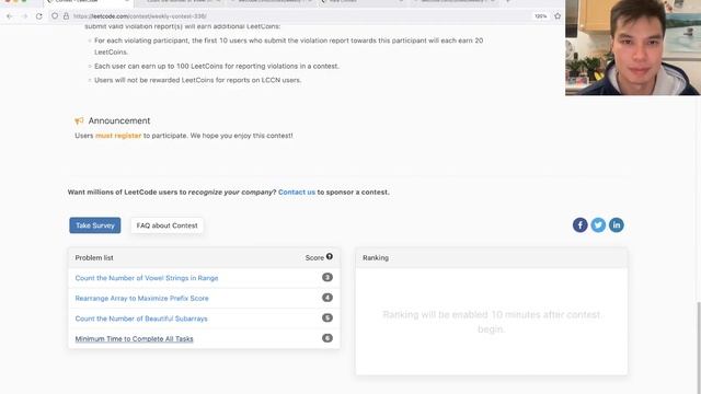 2586. Count the Number of Vowel Strings in Range (Leetcode Easy) смотреть онлайн