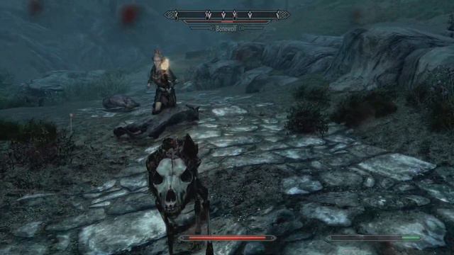 The Evil Lady Fights Off Skeleton Wolf (Skyrim) смотреть онлайн