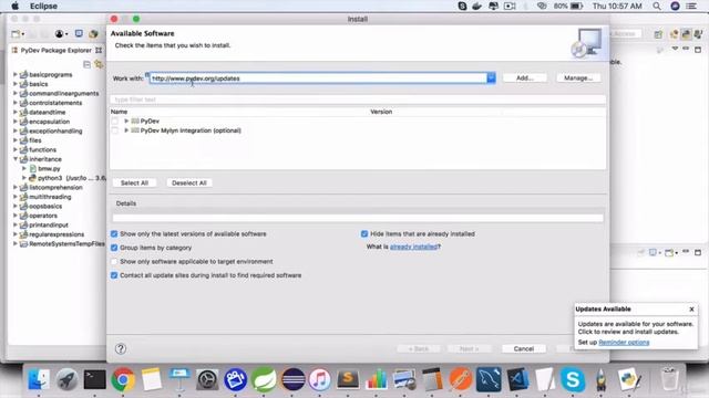 PYTHON CORE AND ADVANCED | FULL COURSE | PART 4.1 | INSTALLING PYDEV PLUG-IN смотреть онлайн