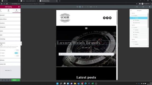 How To Hide Sections, Columns Or Widgets By Device Type With Elementor (Elementor WordPress Basics) смотреть онлайн