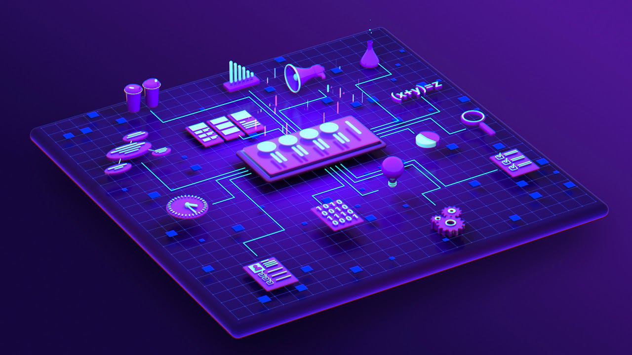 Анимированный фон: 3D иконки и смартфон