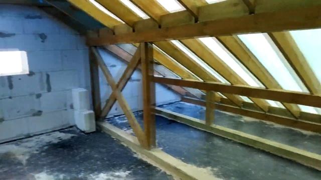 Стройка дома - 58. Временное перекрытие крыши дома на зиму.