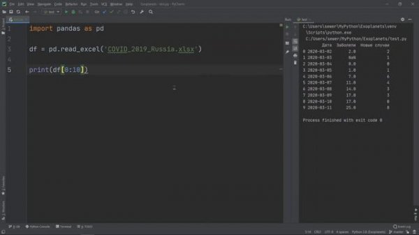 Базовые функции библиотеки Pandas (Python)