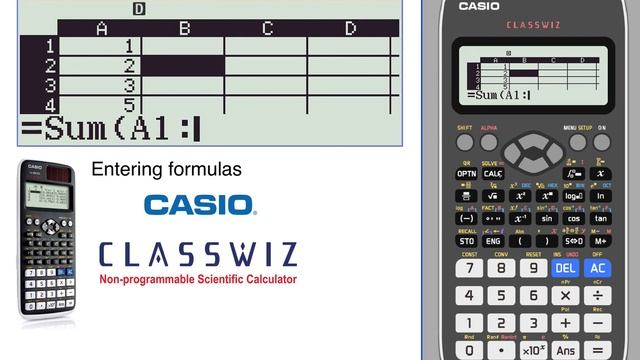 ClassWiz Calculator Tutorial - Spreadsheet 2-3 Entering formulas смотреть онлайн