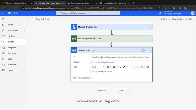 Send Bulk Emails via Outlook from Excel List in Power Automate смотреть онлайн