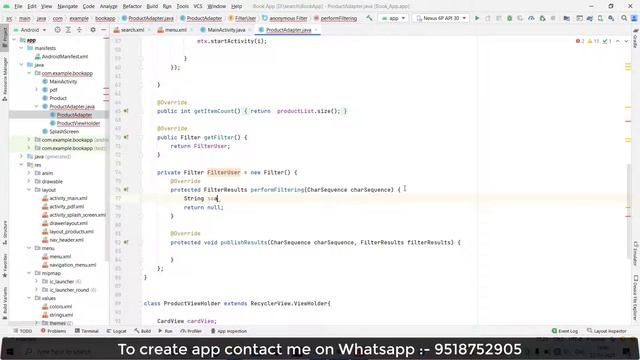 How To Create SearchView In RecyclerView | How To Implement Search Filter In Android Studio 2022 смотреть онлайн