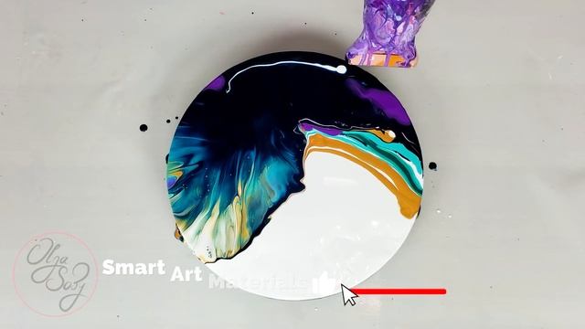 Simple and Beautiful! Just PAINT and WATER - Gorgeous Acrylic Pouring with Prussian Blue and GOLD? смотреть онлайн