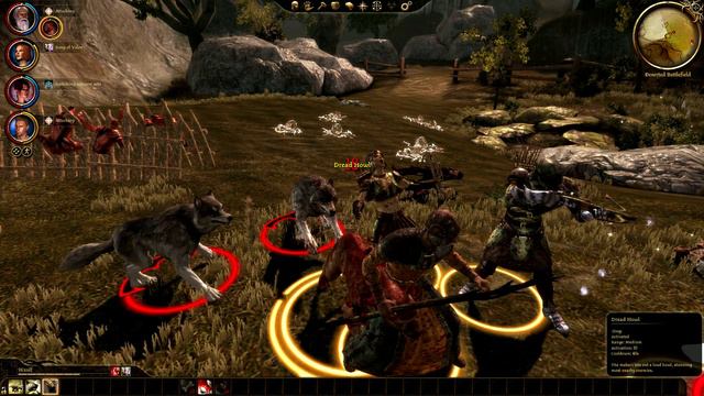 90 Let's play Dragon Age Origins game. Wolves plus a massive bear on a former battlefield. смотреть онлайн
