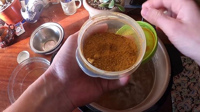 Горох с перловкой и грибами.