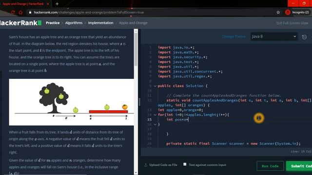 Hackerrank Apple and Orange Problem explained with code in Java смотреть онлайн