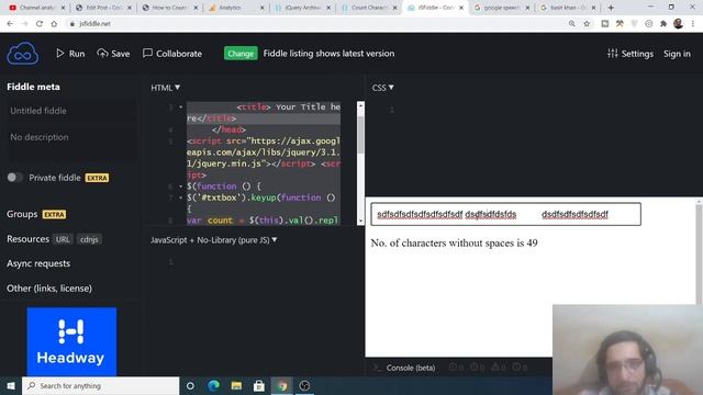 How to Count the Number of Characters Without Spaces in Browser Using jQuery in Javascript Project смотреть онлайн
