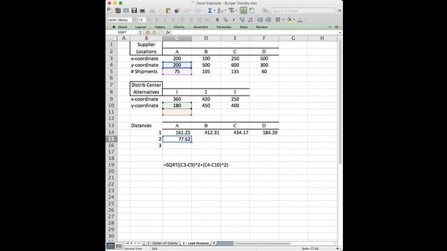 Lesson 17 - Facility Location - Excel Solution to Load-Distance Problem смотреть онлайн