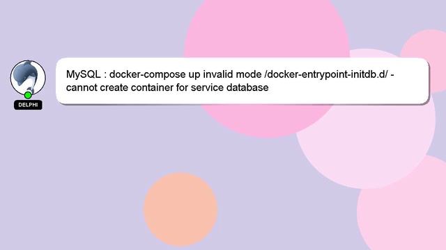 MySQL : docker-compose up invalid mode /docker-entrypoint-initdb.d/ - cannot create container for s смотреть онлайн