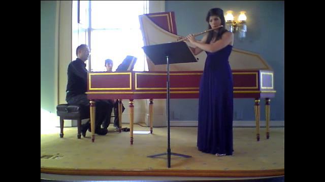 Nicole Esposito, flute, Shalev Ad-El, harpsichord, JS Bach Sonata in b minor- Andante смотреть онлайн