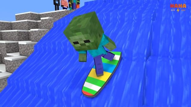 Monster School : FUNNIEST SURFING - Minecraft Animation смотреть онлайн