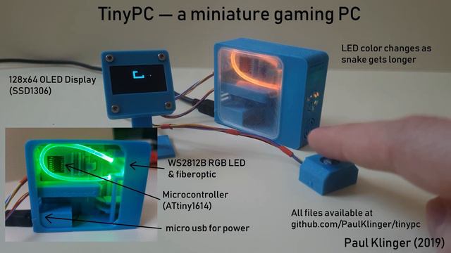 TinyPC — A miniature gaming PC that plays snake смотреть онлайн