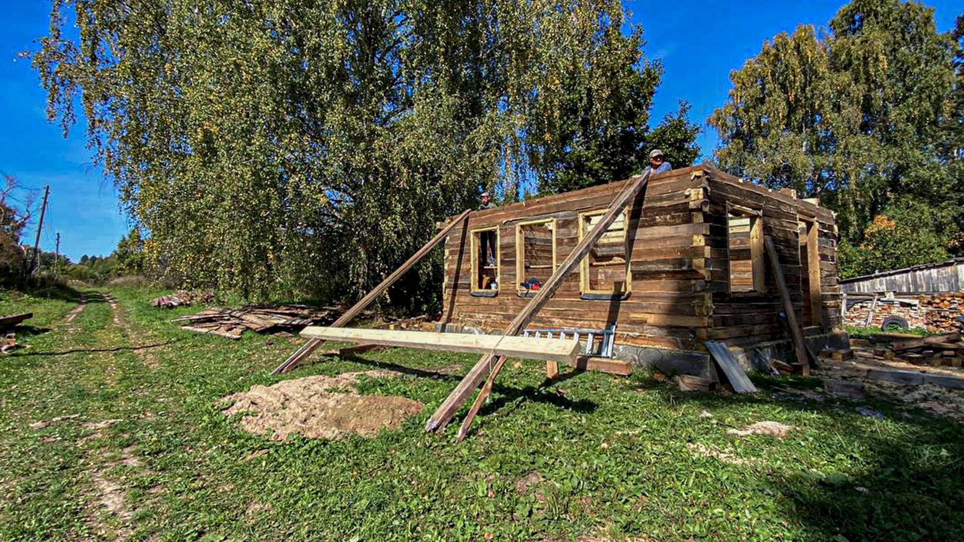 Собрали стены новой мастерской из б/у материала. Установили матницы смотреть онлайн