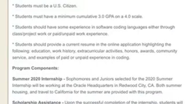 $10,000 Oracle Corporation Scholarship смотреть онлайн