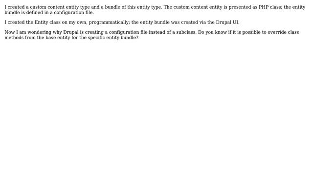 Drupal: Custom Content Entity Bundles - How to override class methods? смотреть онлайн