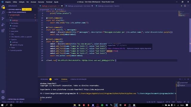 Como fazer um bot em discord.py - Parte 2 - Embed avançado e mensagem na DM смотреть онлайн