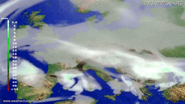 Precipitation forecast Europe 2013-02-23 12:00:00 смотреть онлайн
