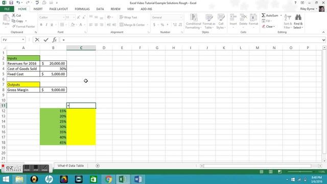 Microsoft Excel Tutorial: One-variable Data Tables смотреть онлайн