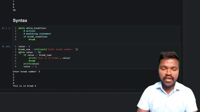 break in while loop | transfer statement | iterative statement | python tutorial | completer python смотреть онлайн