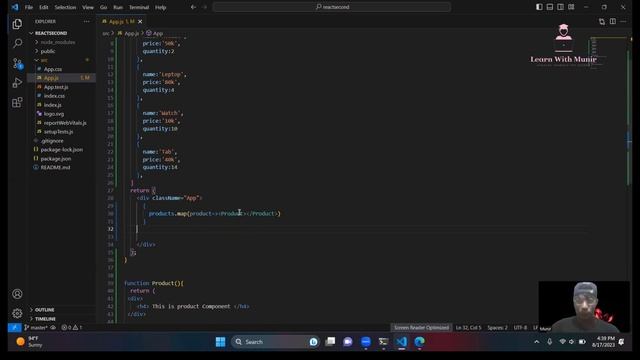 6. (practice video) how to send dynamic data from array and objects to component.| react.js | map( смотреть онлайн