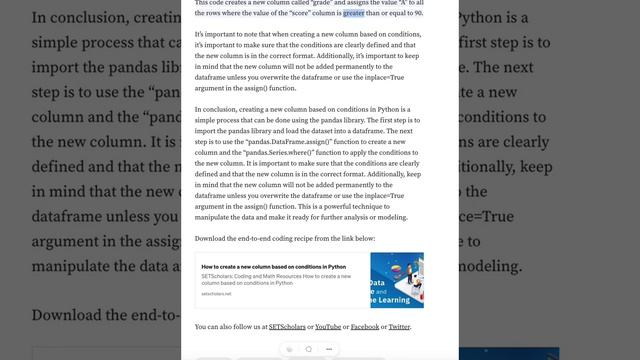 Data Science Coding for Beginners | How to create a new column based on conditions in Python смотреть онлайн