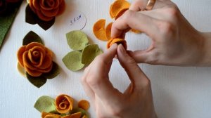 Цветок Розы из фетра - Видео урок для начинающих - DIY crafts: FELT ROSES